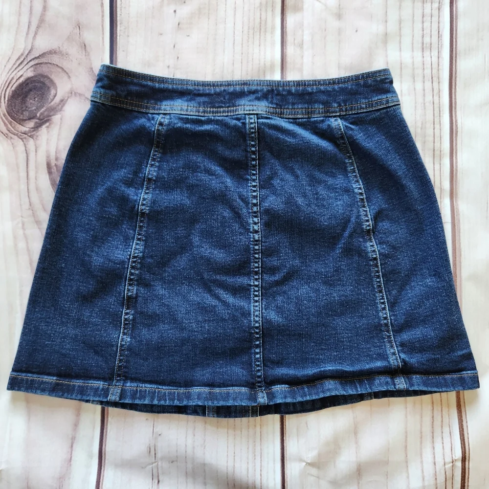 Madewell "Stretch Denim A-Line Mini Skirt: Button-Front Edition" Women's Size 4 - Picture 5 of 10